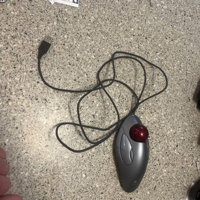 Logitech T-BC21 Optical Trackman Red Marble Mouse USB Wired