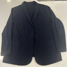 UNIQLO Womens Navy Knit Jacket 1 Button Pockets Medium