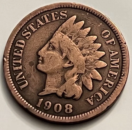 1908 Indian Head Cent VG BN214