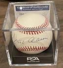 Hank Aaron autographed ONL baseball Jackie Robinson 50th anniversary PSA 7/8 '97