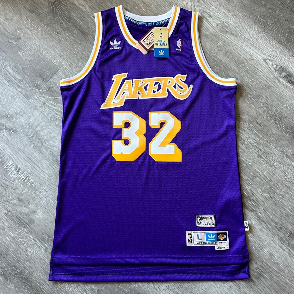 レア！ADIDAS製 MAGIC JOHNSON LAKERS JERSEY 100% Authentic Magic Johnson Vintage Adidas Lakers Jersey