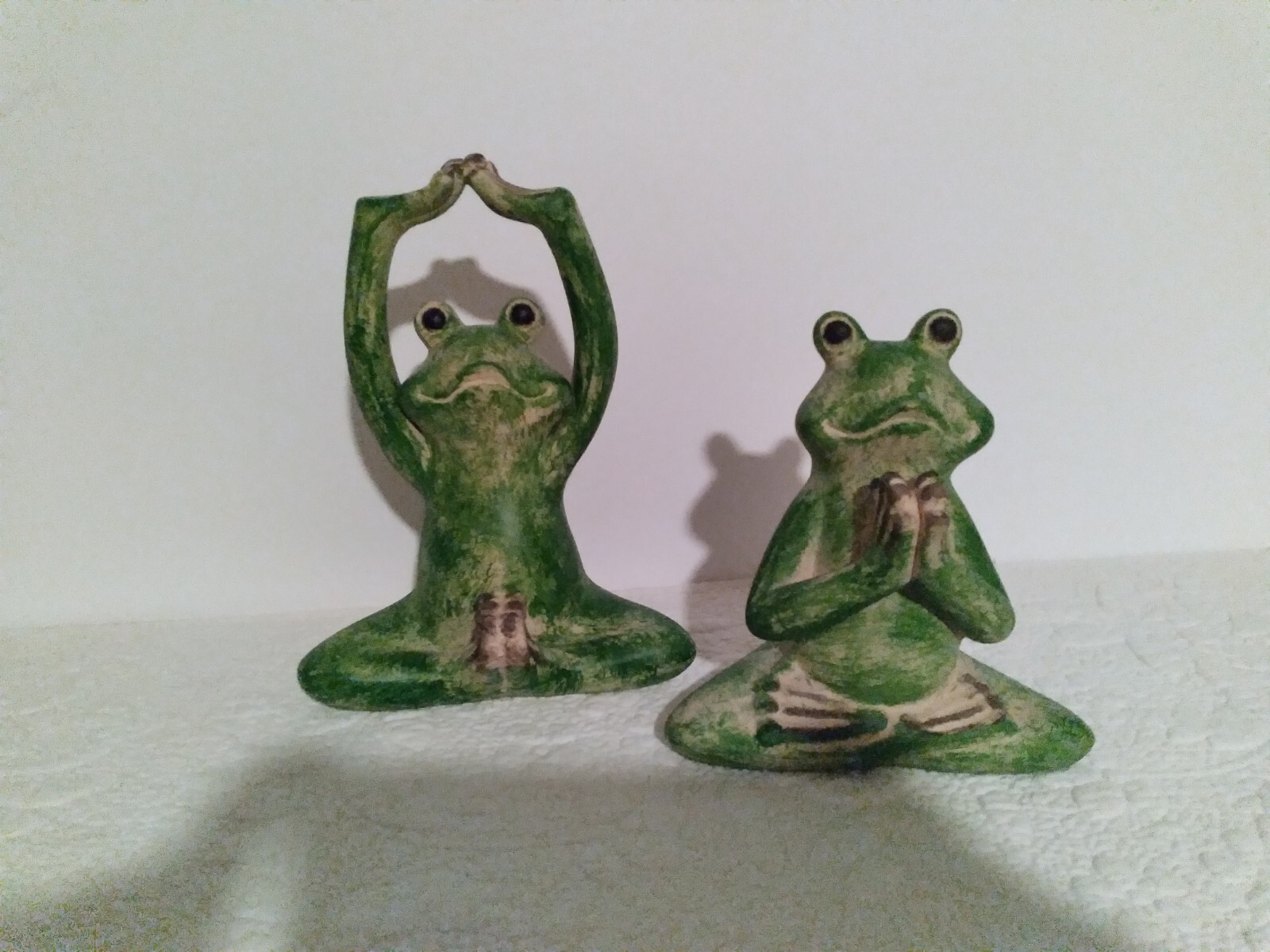Ceramic Yoga frog figures Set of 2 eBay