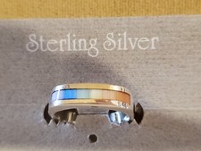 STERLING SILVER 925 RING W/RAINBOW COLORED STONES SZ. 9 NEW