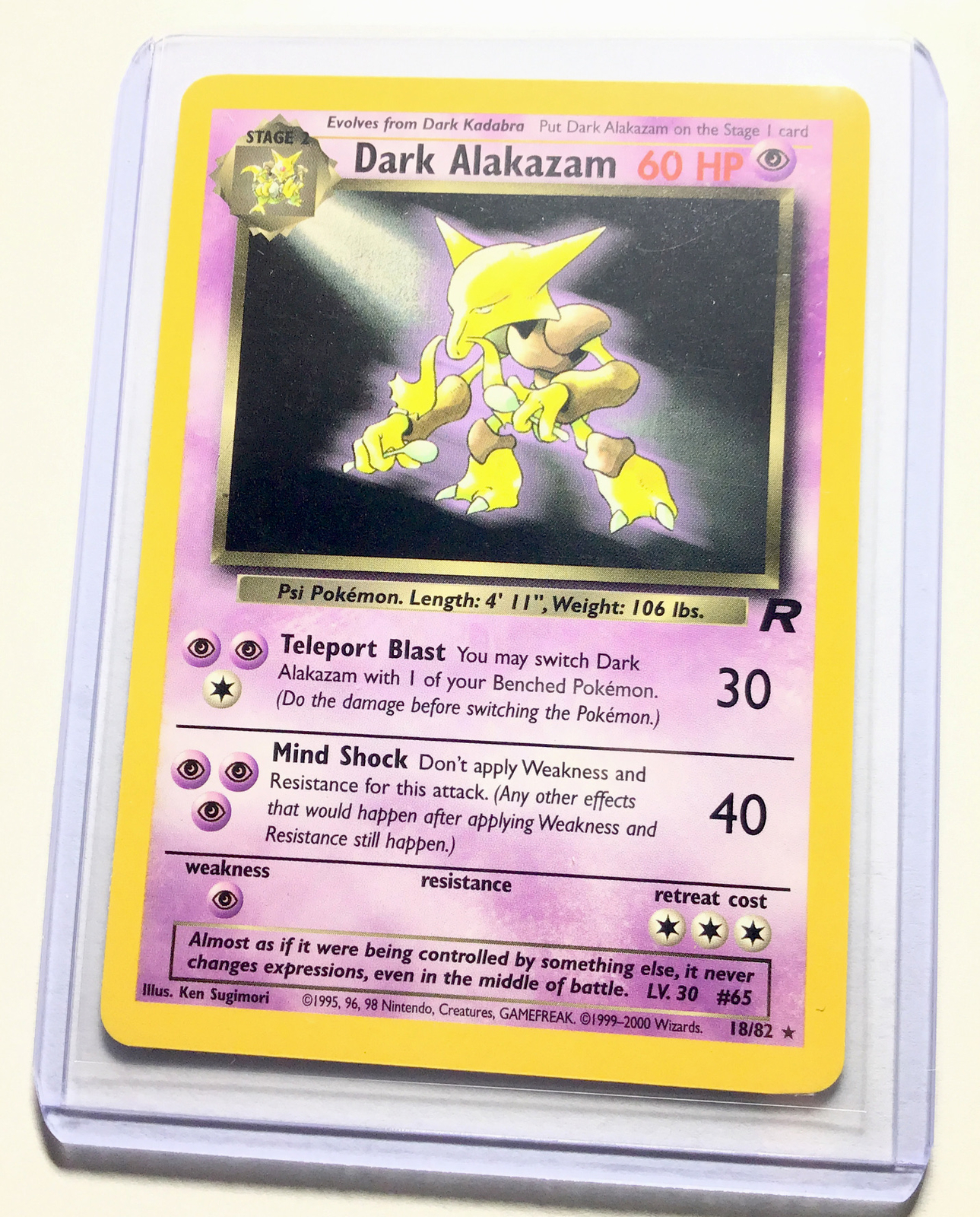 DARK ALAKAZAM - 18/82 - Team Rocket - Rare - Pokemon Card - NM