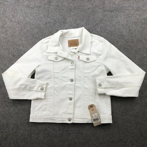 Levis Jacket Girls XL White Denim Trucker Jean Coat Button Up Casual Jean