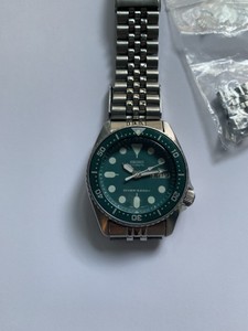 seiko green face divers watch