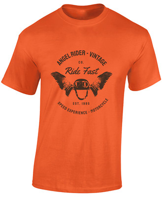 ANGEL RIDER VINTAGE HERREN T SHIRT BIKER MOTORRAD KLEIDUNG MOTORRAD COOL TOP