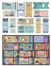 Junk Journal Supplies German Ferry Tickets Collage Sheet Scrapbook Card Making