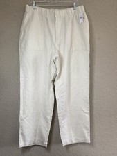 NWT Gap Women's Linen Blend High-Rise Straight Pants Cream Beige Size Large