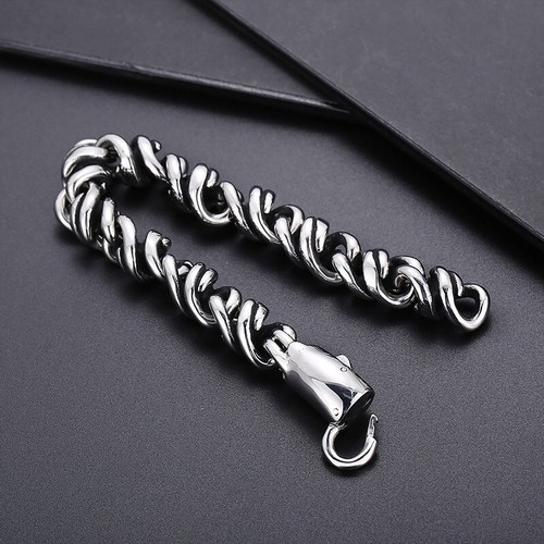 13mm 9'' Stainless Steel Casting Link Chain Bracelet Bangle For Men 115g Heavy - Picture 5 of 10