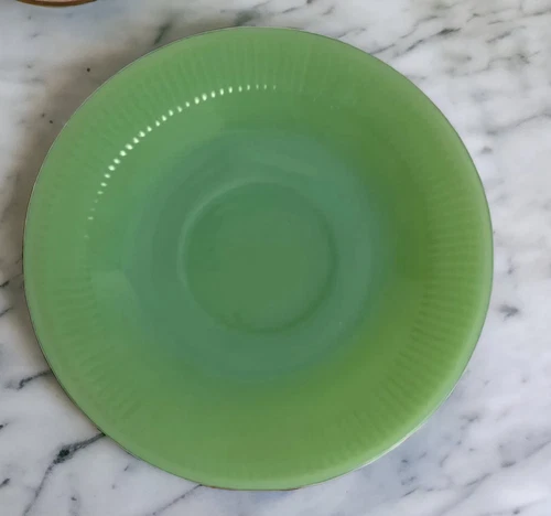 Vintage Fire King Jadeite Green Oven Ware 5 3/4" Round Glass Saucer Plate Dish