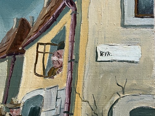 Vintage Oil painting Market Ukrainian painter Canvas original decor genre art - Picture 4 of 11