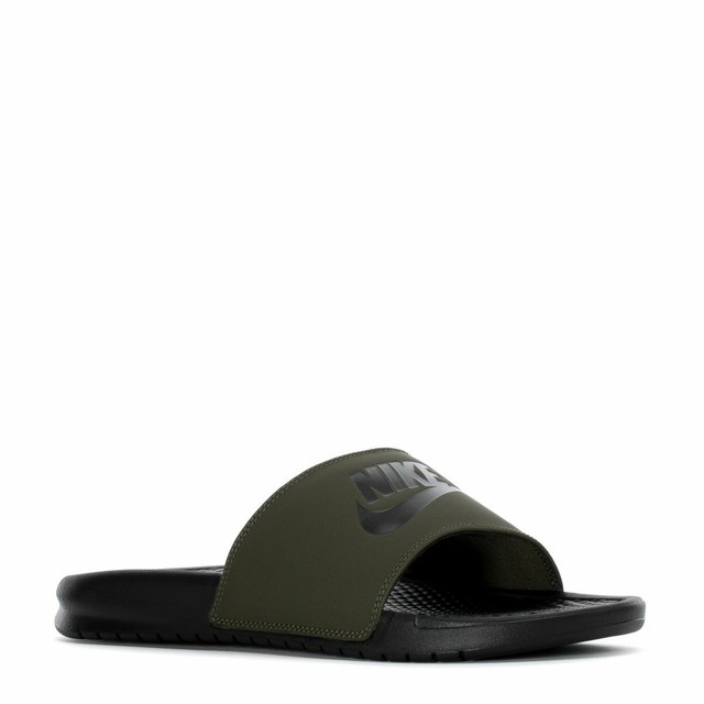 khaki green adidas sliders