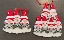 Festive Gnome Family of 3 or 6 Personalizable Ornament