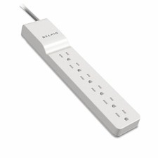 Belkin Surge Protector 6-Outlets, 6ft Cord, White Pack of 2 