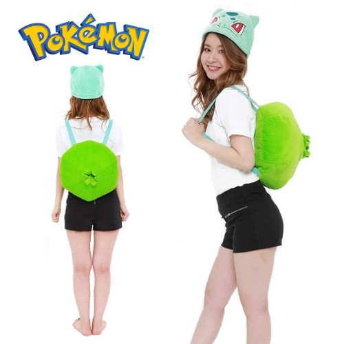 SAZAC Pokemon Bulbasaur Half Cap Seed 2 Set Fushigidane Cosplay Unisex Japan New - Picture 1 of 10