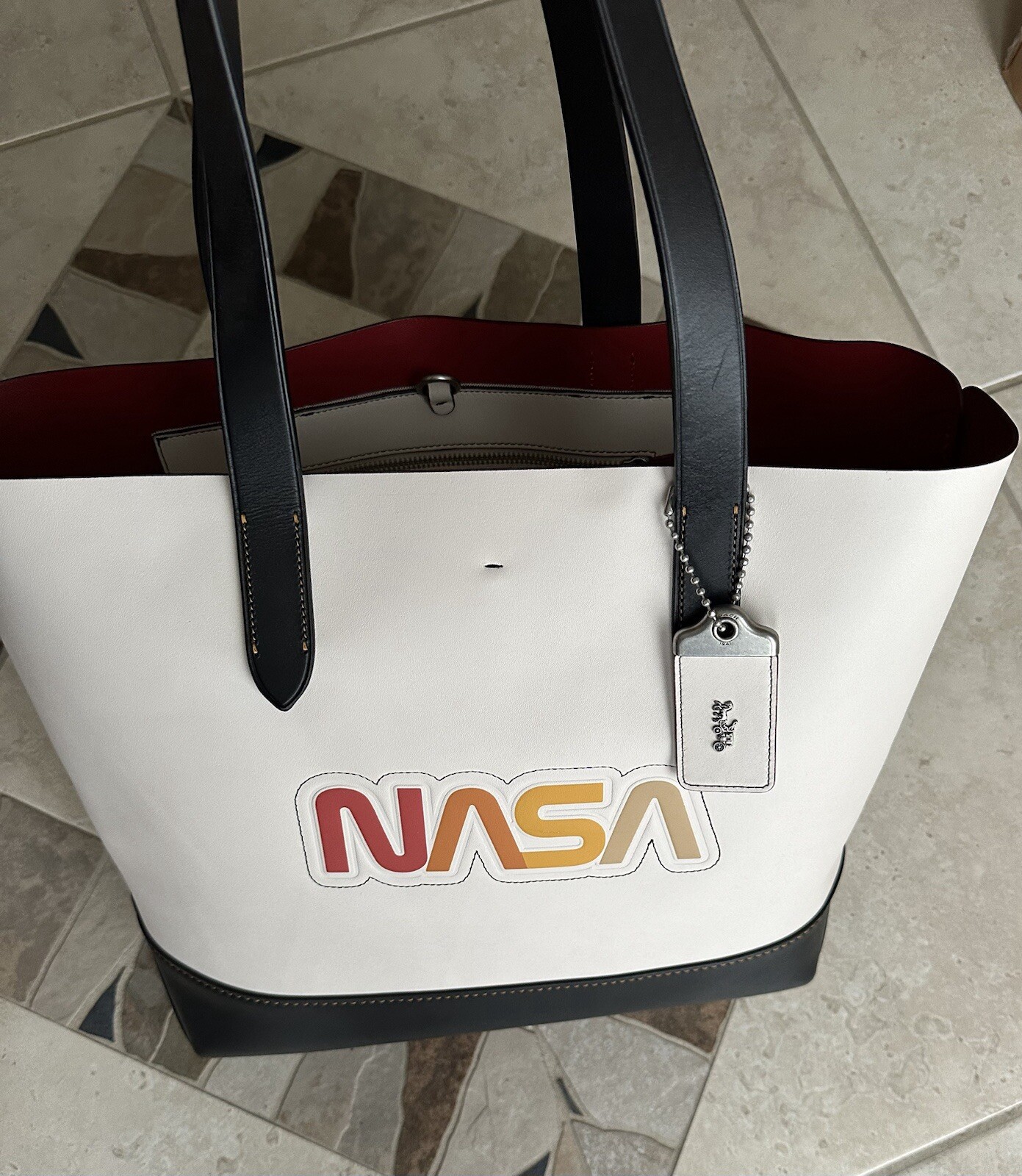 COACH 1941 GOTHAM LIMITED EDITION NASA SPACE BLACK/MULTI XL TOTE 10977 EUC image 3