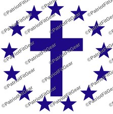 Cruz, bandera, una nación bajo Dios, fe libertad familiar, en Dios confiamos, calcomanía de vinilo