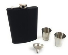 Flachmann Edelstahl Taschenflasche Trichter T...