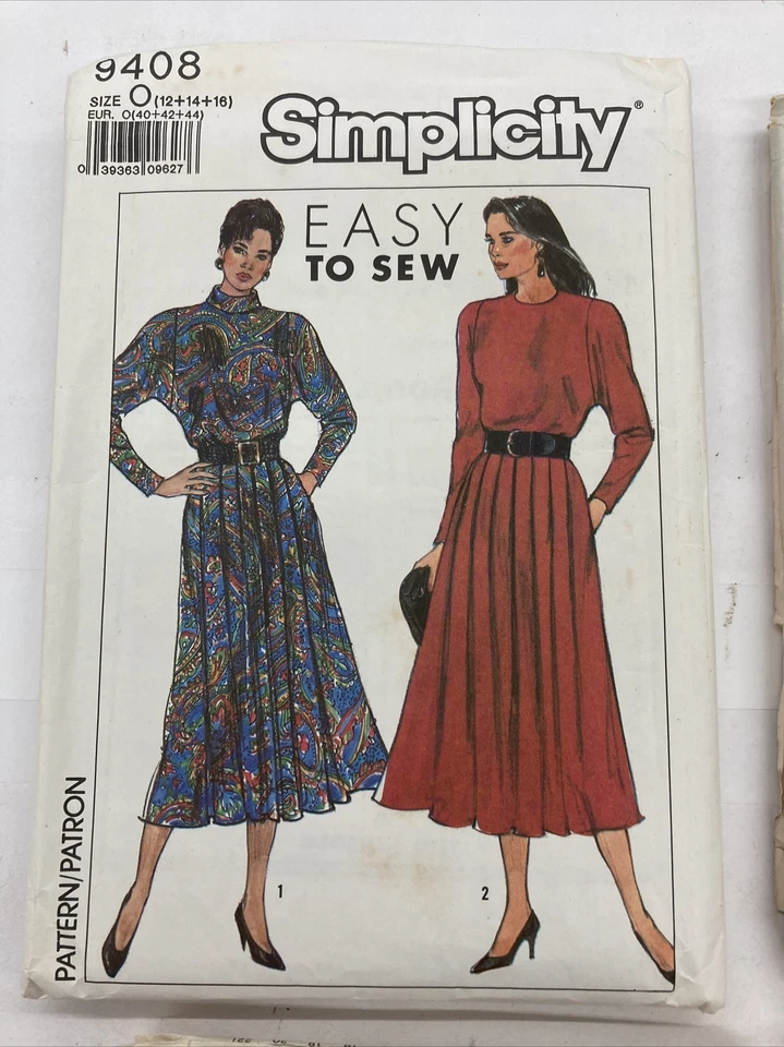 Vintage 80s Uncut Factory Folded Lot Of 4 Patterns Size 12 14 16 C19F - Image 2 of 4