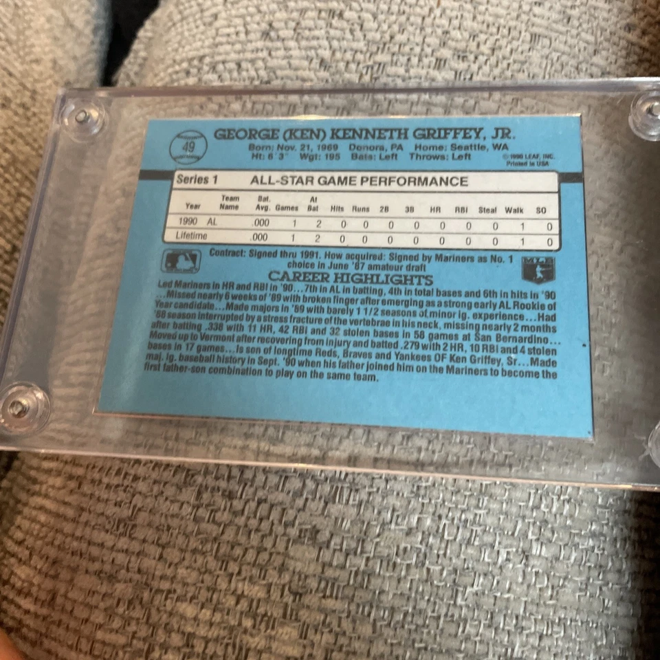 Donruss 1991 - La raya separada All-Stars es multicolor #49 Ken Griffey Jr Foto 2 de 3