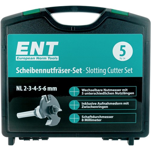 ENT 09070 10-tlg. Scheibennutfräser Set HW 2-3-4-5-6 mm Z3 inkl. Kugellager - Bild 6 von 6