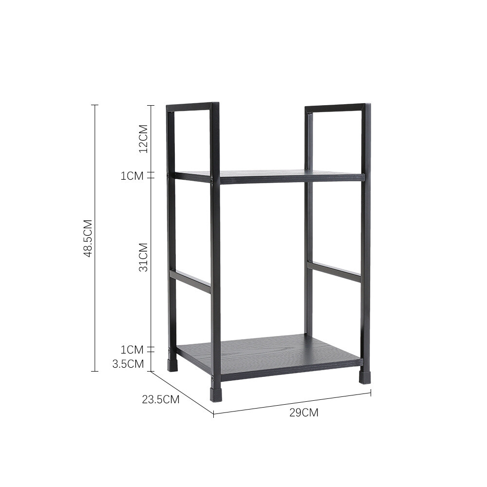 Industrial Bookcase Black Wood Grain Storage Display Shelving Unit