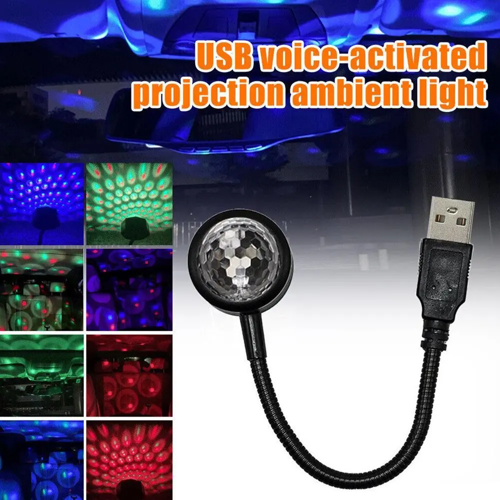 Mehrfarbige LED Sternenhimmel Projektion Lampe Mini USB Auto Dach Stern Nac  F1Z