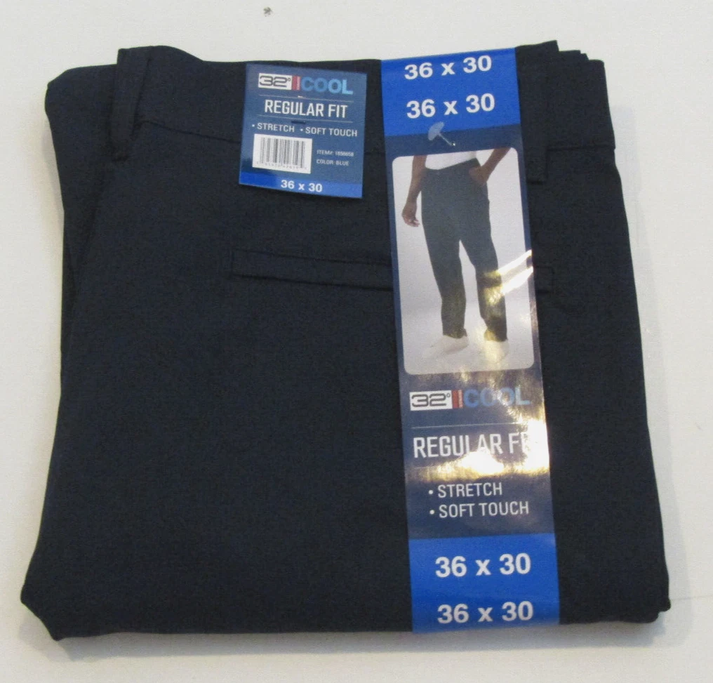 32 DEGREES Mens Stretch Performance Pants Blue Quick Dry Size 40 W 32 L NWT