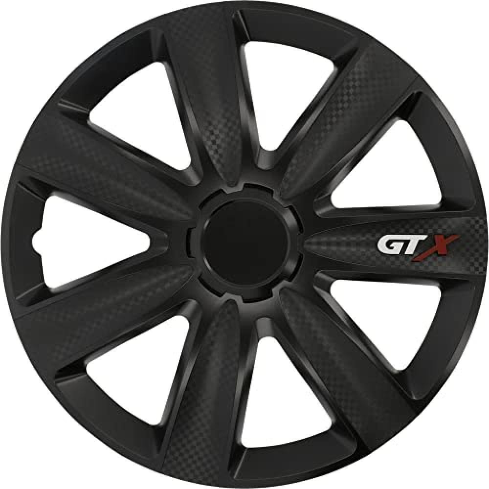 (TG. 15 pollici) Set di 4 copricerchi "Modesto", sportivo, effetto carbonio, col