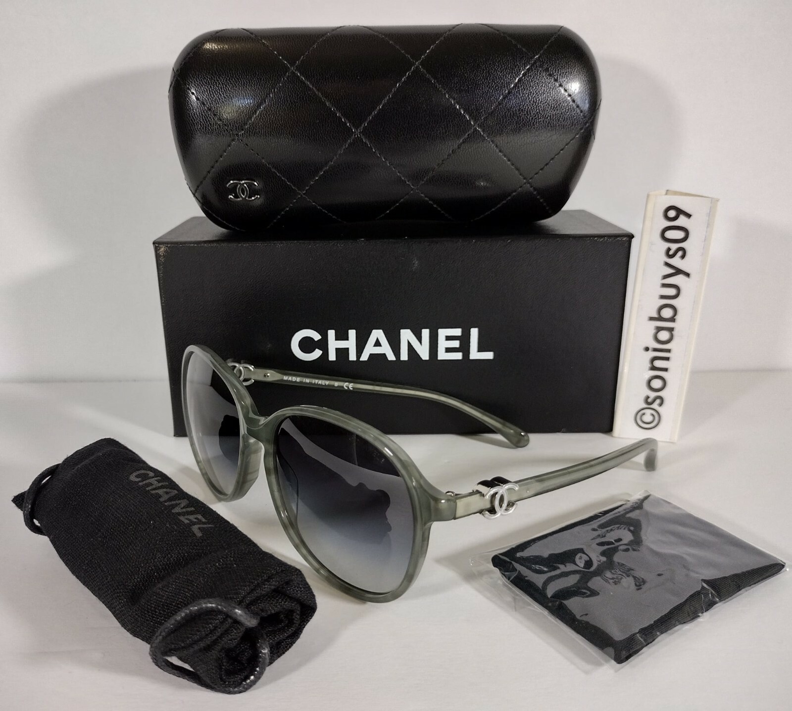 Chanel Women's Round Sunglasses, 5217, Green, Grey Gradient Lenses image 3