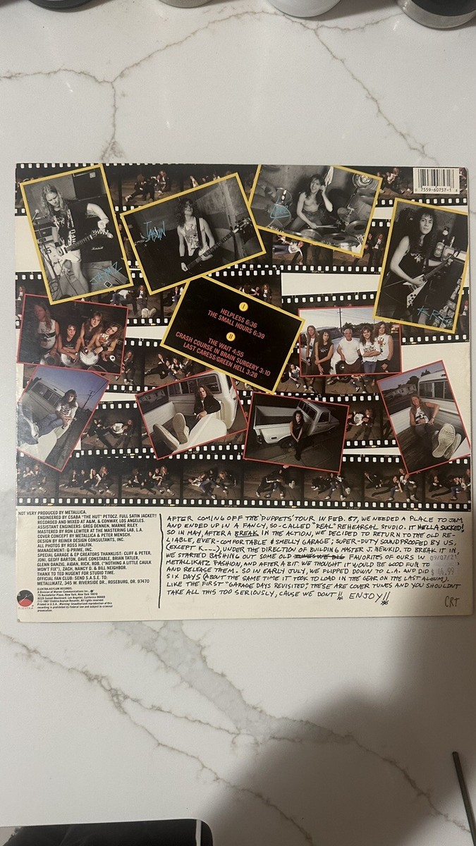 Metallica The EP Garage Days Re-revisited 1987 Elektra LP Vinyl