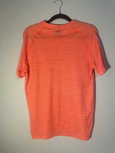 Under Armour Men’s Loose Heatgear T-shirt Medium Orange Workout Athletic Shirt - Picture 2 of 3
