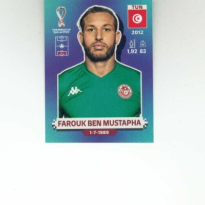 PANINI WM 2022 Sticker-Nr. TUN 4 FAROUK BEN MUSTAPHA