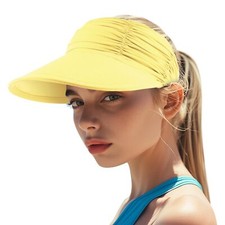 Women's Wide Brim Sun Visor Hat UPF 50 UV Protection Adjustable Beach Cap