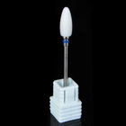 Dental Solid White Zirconia Ceramic Burs Bullet Shape Spiral Cut Motor Polisher