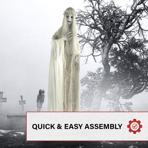 Life-Size Scary Ghost Bride, Halloween Animatronic with Touch Activated Lights a - Picture 9 of 11