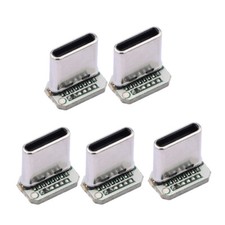 5 Pieces USB-C Male Head 5V 16 pin USB Type-C Connector Port Vertical Jack Board