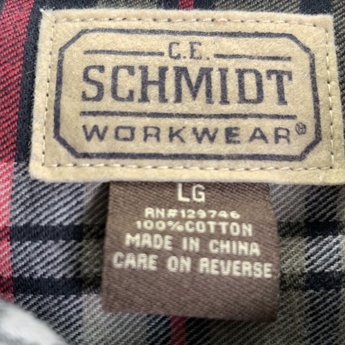 Schmidt Workwear Flannel Shirt Size L Big Color Black Gray Olive Outdoor Winter - Picture 2 of 8
