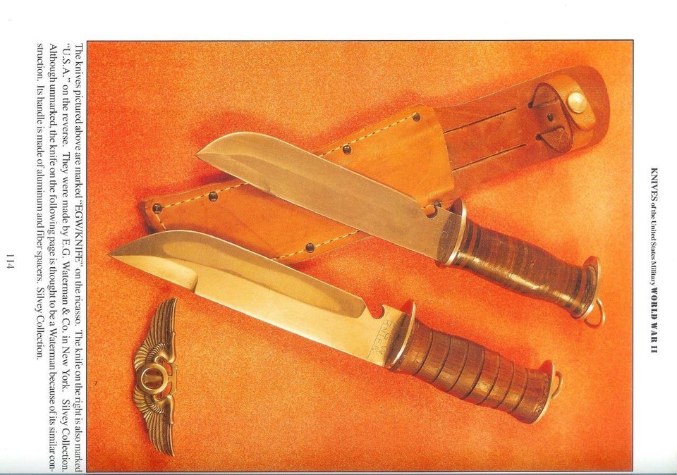 USA WW2 era EGW EG Waterman & Co. NY fighting knife, "long" blade, orig