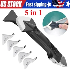 5 in 1 Silicone Sealant Remover Tool Kit Set Scraper Caulking Mould Removal US