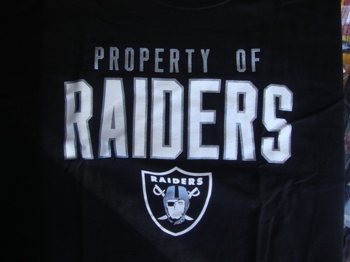 NFL Property of Raiders Black Reebok T-Shirt New - Large - Picture 1 of 2