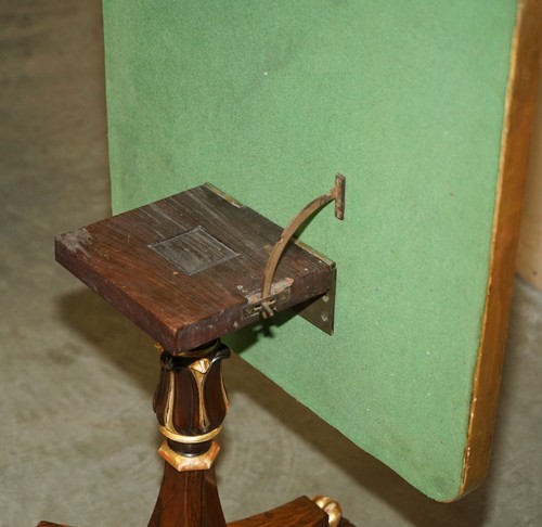 ANTIQUE REGENCY CIRCA 1810-1820 GILT BRASS & ROSEWOOD CHESSBOARD CHESS TABLE - Picture 16 of 19