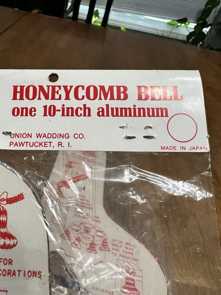 Lote de 2 campanas colgantes vintage de panal rojas metálicas Union Wading Japón 10" Foto 3 de 4