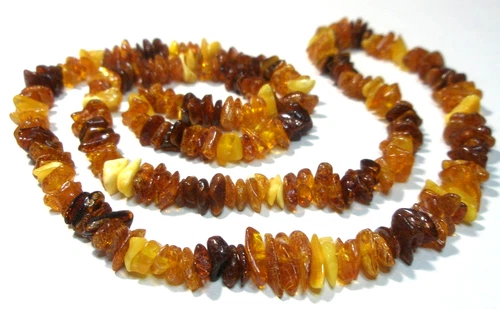 NATURAL  BALTIC AMBER  NECKLACE 65 cm, 25.5 inch Multicolor without clasp