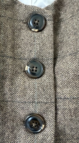 Mod Cloth brown herringbone three button women’s Vest Adjustable small Lined - Picture 3 of 10
