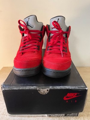 Nike Air Jordan 5 Retro Raging Bull Red Suede GS Shoes 440888-600 Size 6 Size 6 (GS) - Jordan 5 Retro 2021 Mid Raging Bull for sale  main image 3
