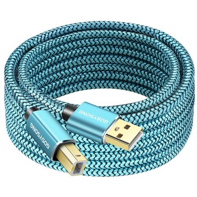 GOSYSONG Printer Cable 10ft, USB Cord 2.0 Type A Male to B Blue 