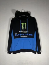 Vintage Y2K Monster Energy Supercross Hoodie Sweatshirt FIM World Championship 