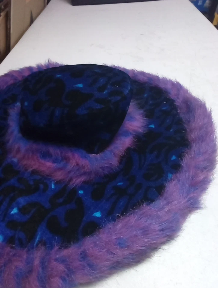 2009 Rinco Playa Fuzzy Borde Ancho Peluche Fiesta Disfraz Sombrero Proxeneta Rave Foto 4 de 4